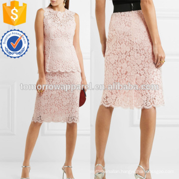 Corded Cotton-blend Lace Midi Skirt Manufacture Wholesale Fashion Women Apparel (TA3059S)